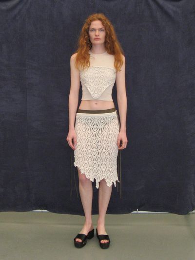 DIAGONAL Crochet Knit Skirt