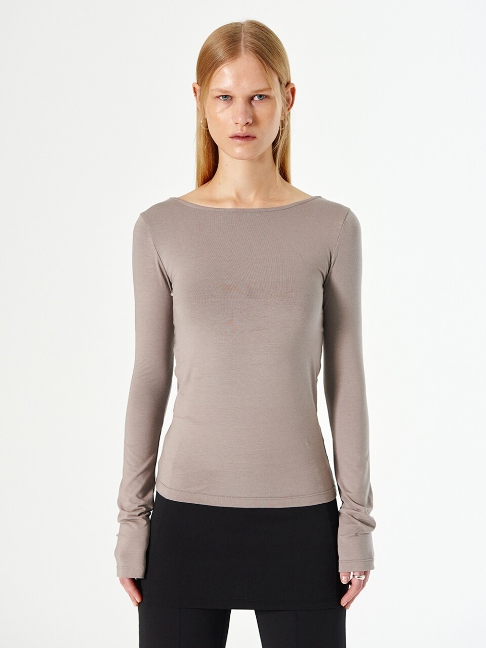 DIAGONAL Deep Back Strap Shirt_Gray