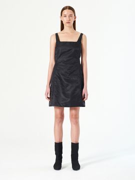 DIAGONAL Nylon Curved Dress_Black