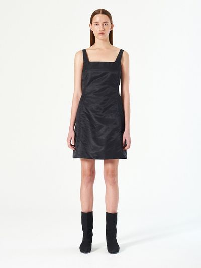 DIAGONAL Nylon Curved Dress_Black