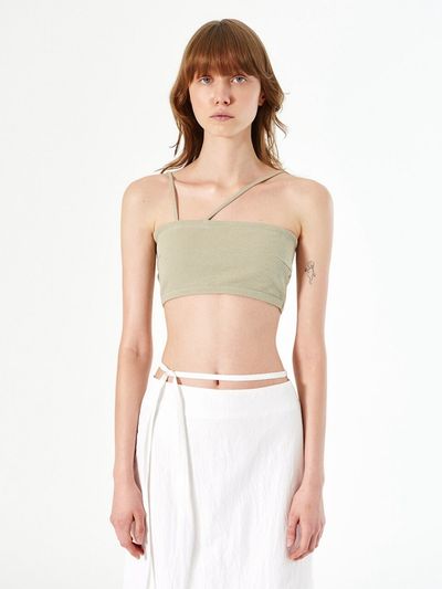 DIAGONAL Shoulder Strap Camisole_Green