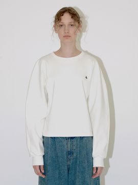 DIAGONAL Sleeve Silhouette Volume Sweatshirt - White