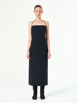 DIAGONAL Stretchy Maxi Dress _ Black