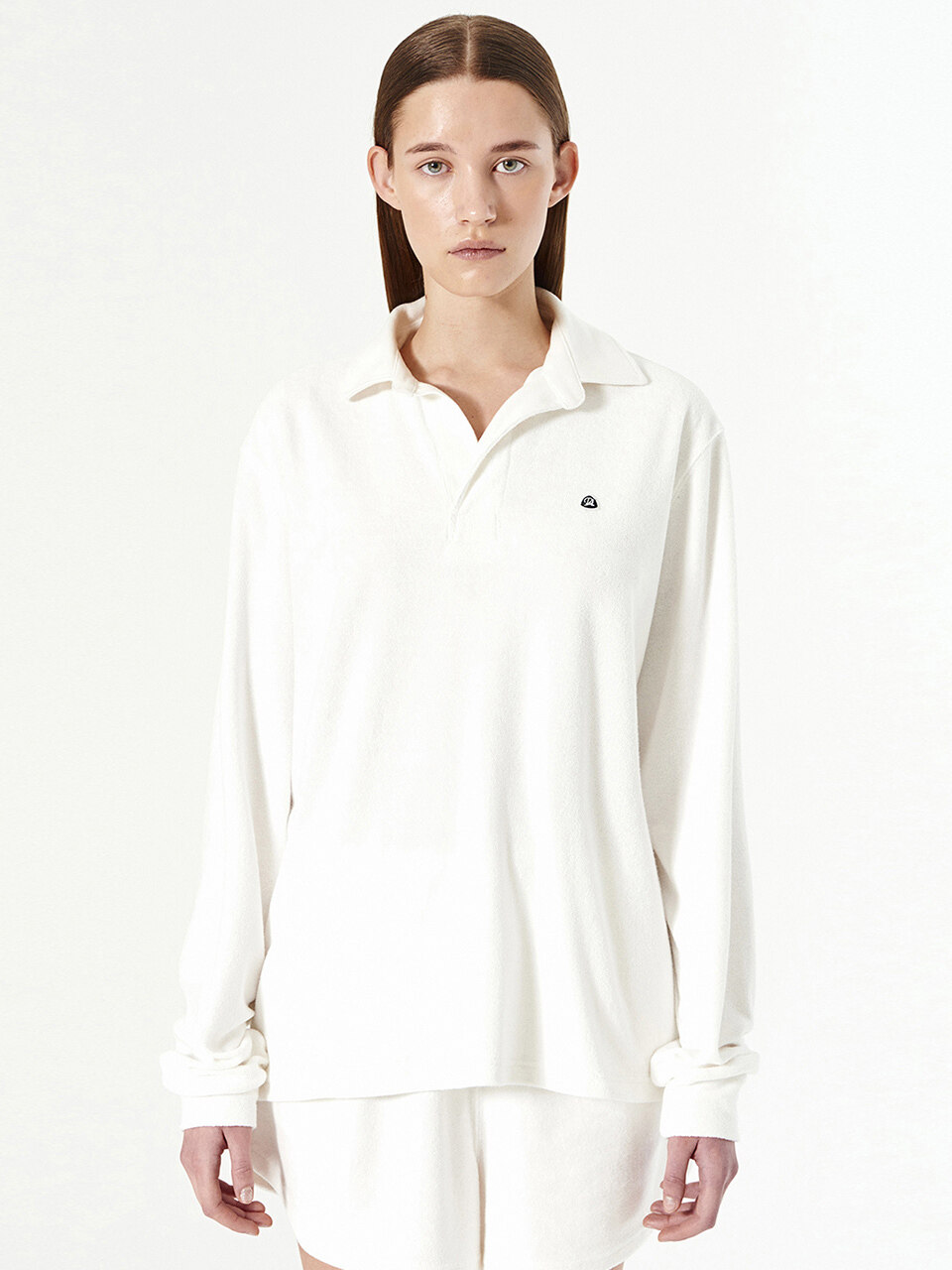 DIAGONAL Terry Polo Shirt_White