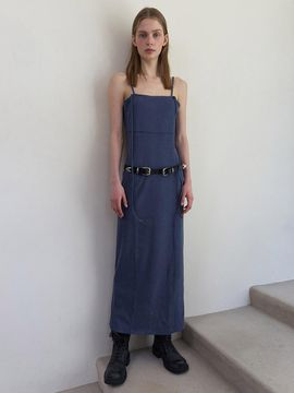 DIAGONAL TWO WAY LONG DRESS [blue]