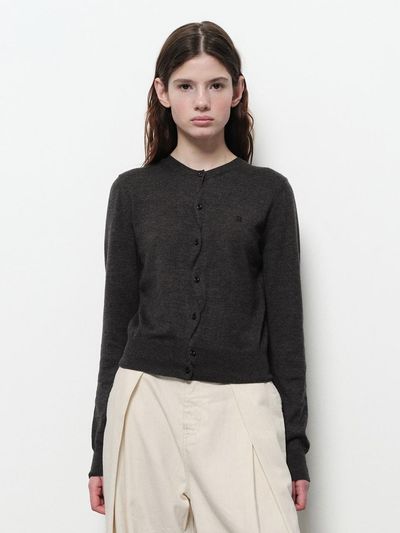 DIAGONAL UNBALANCE BUTTON CARDIGAN [charcoal]
