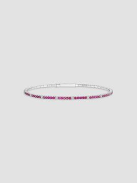 Diamonds at Saks Fifth Avenue Women's 18K White Gold Diamond and Ruby Flex Bangle, 6.75"