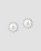 Diamonds at Saks Fifth Avenue Women's 18K White Gold, Freshwater Pearl & 0.96 TCW Diamond Halo Stud Earrings - 4