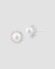 Diamonds with Pearl Women's 18K White Gold, Freshwater Pearl & 0.96 TCW Diamond Halo Stud Earrings - 3