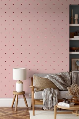 Diana Pereira Studio Love Notes Heart Pink Wallpaper