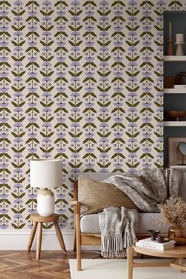 Diana Pereira Studio Wildflower Field Flower Pattern Wallpaper
