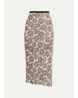 Diane von Furstenberg Cleo Floral Knit Midi Pencil Skirt