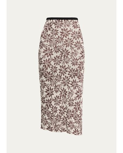 Diane von Furstenberg Cleo Floral Knit Midi Pencil Skirt