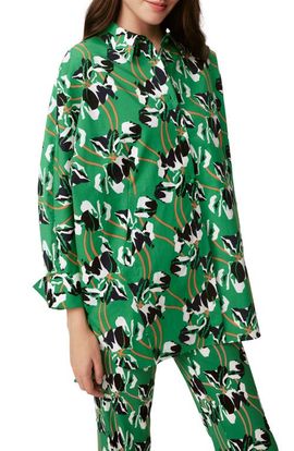 Diane von Furstenberg Diane von Furstenberg Caleb Floral Stretch Cotton Button-Up Shirt