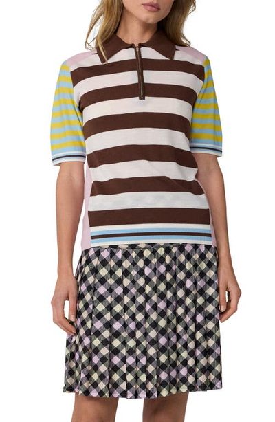 Diane von Furstenberg Diane von Furstenberg Catrina Striped Merino Wool Polo Sweater