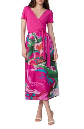 Diane von Furstenberg Diane von Furstenberg Elena Abstract Print Wrap Bodice Midi Dress
