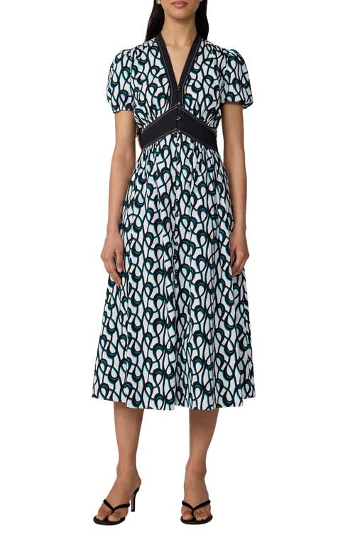 Diane von Furstenberg Diane von Furstenberg Erica Puff Sleeve Stretch Cotton Midi Dress