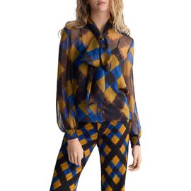 Diane von Furstenberg Diane von Furstenberg Garcele Silk Tie Neck Top