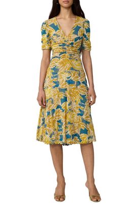 Diane von Furstenberg Diane von Furstenberg Koren Print Ruched Reversible Dress