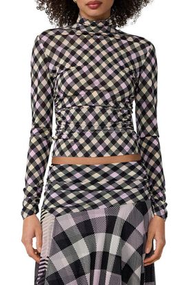 Diane von Furstenberg Diane von Furstenberg Logan Diamond Pattern Turtleneck
