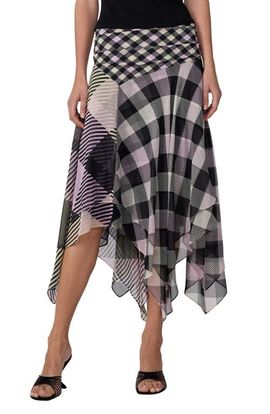 Diane von Furstenberg Diane von Furstenberg Margot Silk Handkerchief Hem Midi Skirt