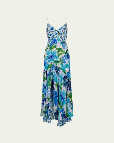 Diane von Furstenberg Eileen Beaded Floral-Print Maxi Dress