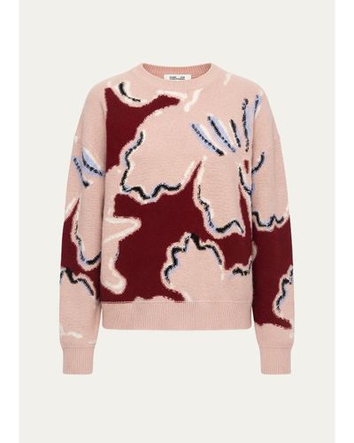 Diane von Furstenberg Mirella Floral Intarsia Wool-Cashmere Sweater