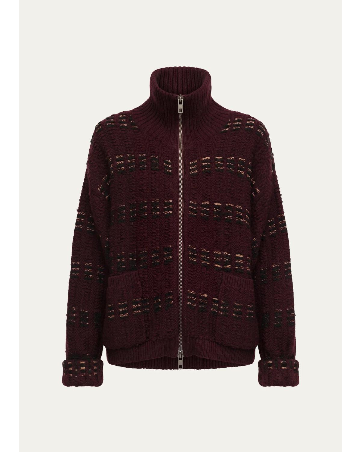 Diane von Furstenberg Romina Mixed Stitch Knit Sweater