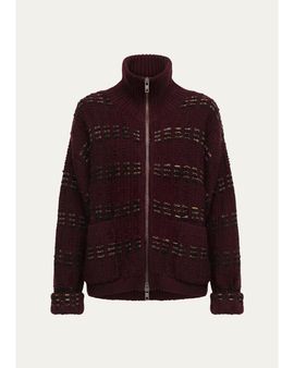 Diane von Furstenberg Romina Mixed Stitch Knit Sweater