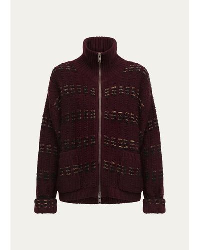 Diane von Furstenberg Romina Mixed Stitch Knit Sweater