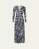Diane von Furstenberg Sasha Animal-Print Plunging Jersey Maxi Dress - 1