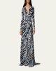 Diane von Furstenberg Sasha Animal-Print Plunging Jersey Maxi Dress - 2