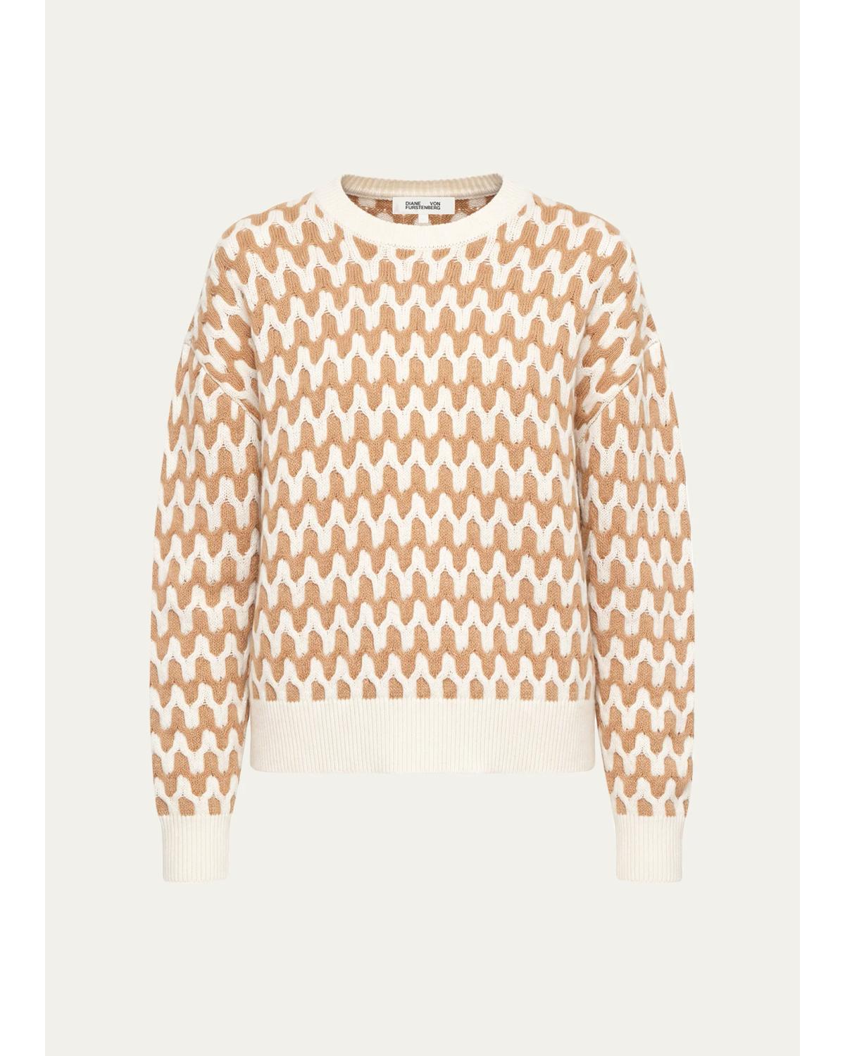 Diane von Furstenberg Volto Zigzag Merino Wool-Cashmere Sweater