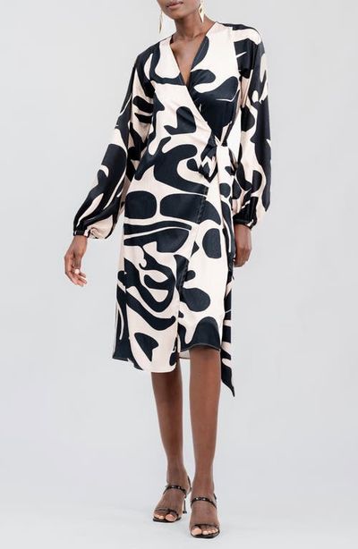 DIARRABLU DIARRABLU Lala Long Sleeve Midi Wrap Dress