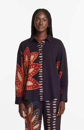 DIARRABLU DIARRABLU Printed Linen Rina Top Razu