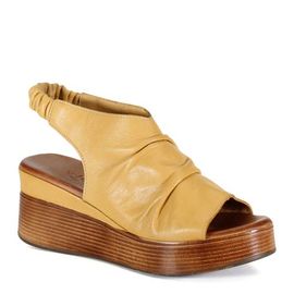 Diba True Diba True SMALL TOWN Ruched Leather Slingback Wedge