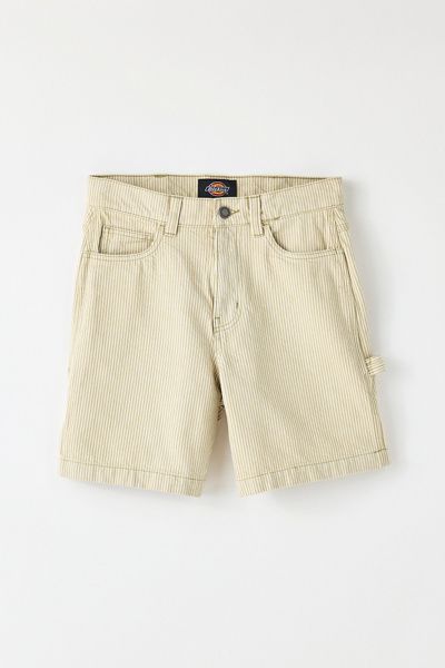 Dickies Dickies Hickory Stripe 11" Carpenter Shorts in Eucalyptus, Men's at Urban Outfitters