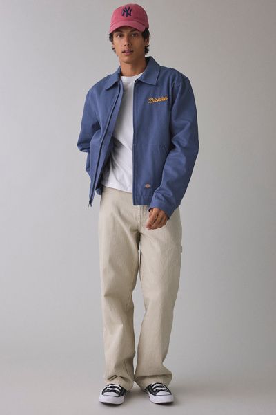 Dickies Dickies Hickory Stripe Loose Straight Fit Pants in Eucalyptus, Men's at Urban Outfitters