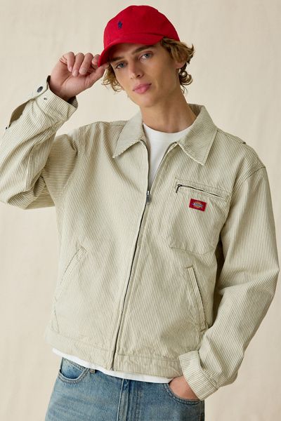 Dickies Dickies Hickory Stripe Painter Jacket in Eucalyptus, Men's at Urban Outfitters