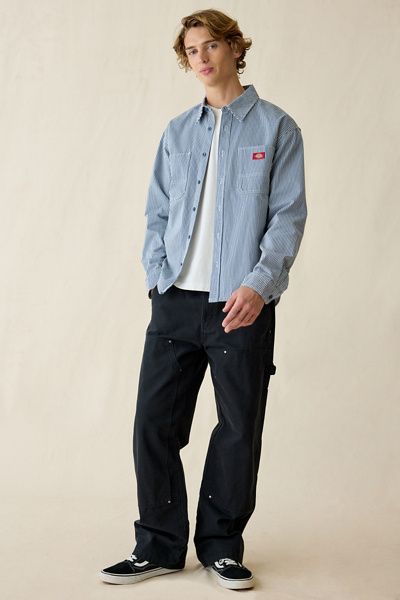 Dickies Dickies Hickory Stripe Work Shirt Top in Blue, Men's at Urban Outfitters