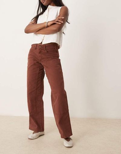 Dickies Dickies river ranch western double knee canvas pants in cappuccino brown