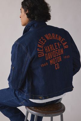 Dickies Dickies X Harley Davidson Denim Jacket in Rinsed Denim, Men's at Urban Outfitters