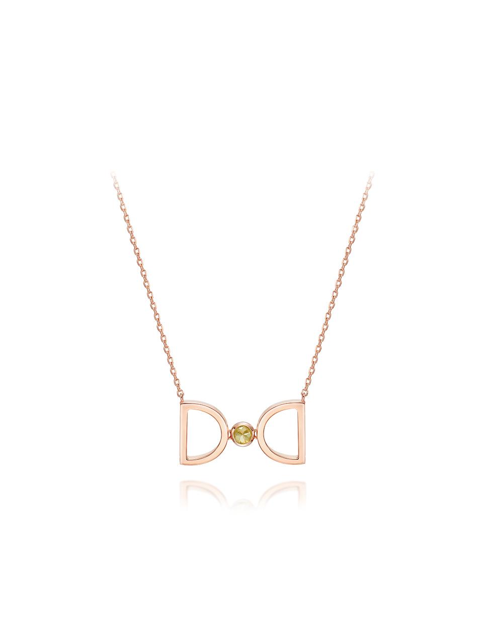 DIDIER DUBOT 14K Rose Gold Diamond Birthstone Necklace (JDRNRPS124C)