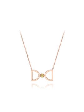 DIDIER DUBOT 14K Rose Gold Diamond Birthstone Necklace (JDRNRPS124C)