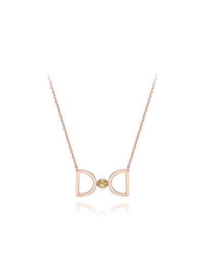 DIDIER DUBOT 14K Rose Gold Diamond Birthstone Necklace (JDRNRPS124C)