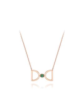 DIDIER DUBOT 14K Rose Gold Emerald Birthstone Necklace (JDRNRPS125G)