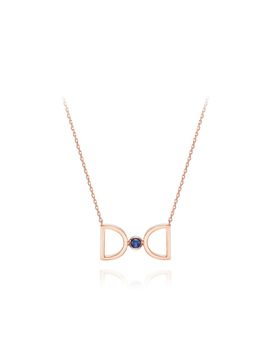 DIDIER DUBOT 14K Rose Gold Sapphire Birthstone Necklace [Blue] (JDRNRPS129B)