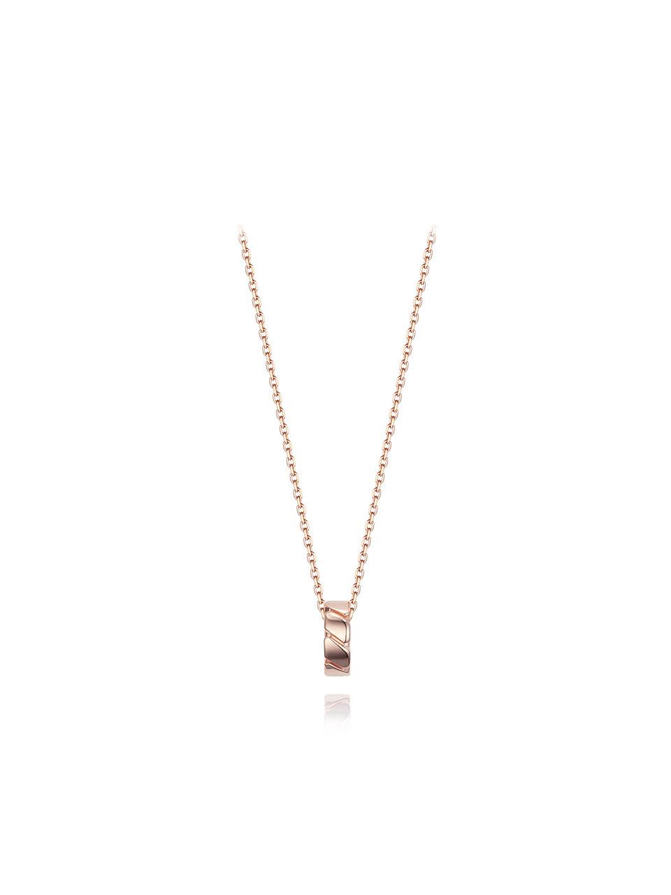 DIDIER DUBOT 14K Rose Gold Topaz Pattern Necklace (JDSNR3F04XX)