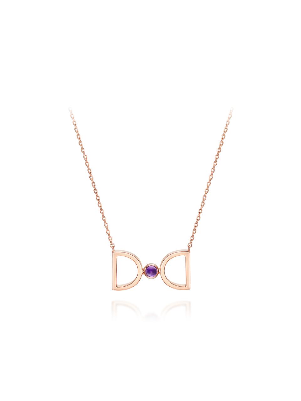 DIDIER DUBOT Birthstone Amethyst Check Point DD Necklace (JDRNRPS122V)