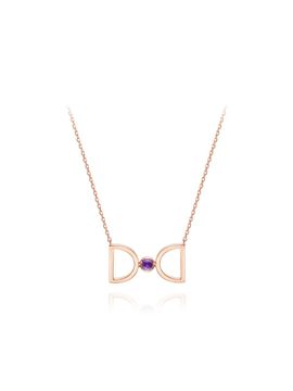 DIDIER DUBOT Birthstone Amethyst Check Point DD Necklace (JDRNRPS122V)